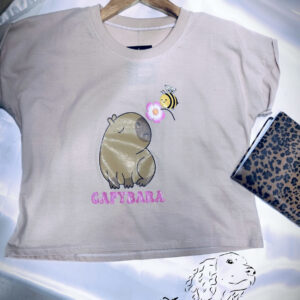 Polo Oversize Capybara con Manga Corta Doblada Manga corta volteada